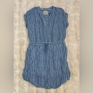 Rails Emma St. Germain Stripe Blouson Dress Linen Blend